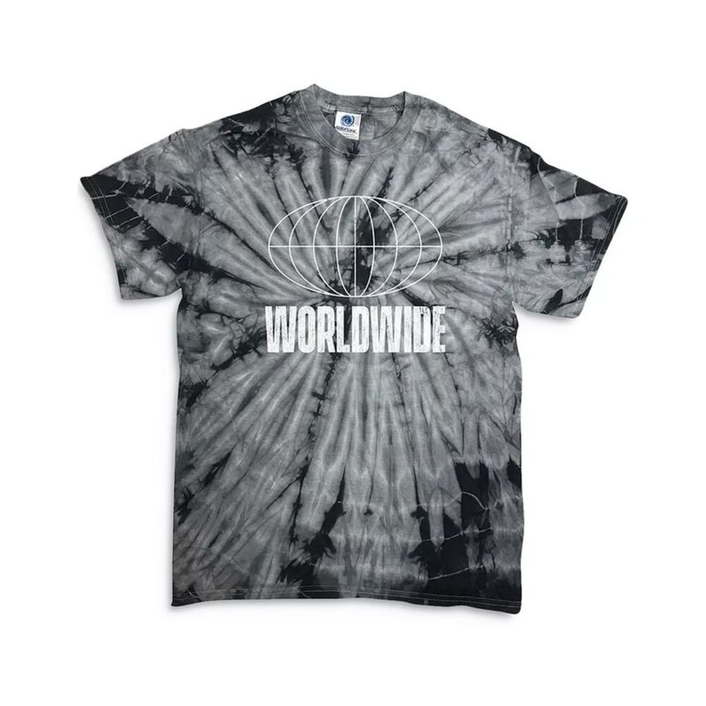 Kid Dangerous Mens Worldwide Cotton Tie-Dye Graphic T-Shirt XXL Grey